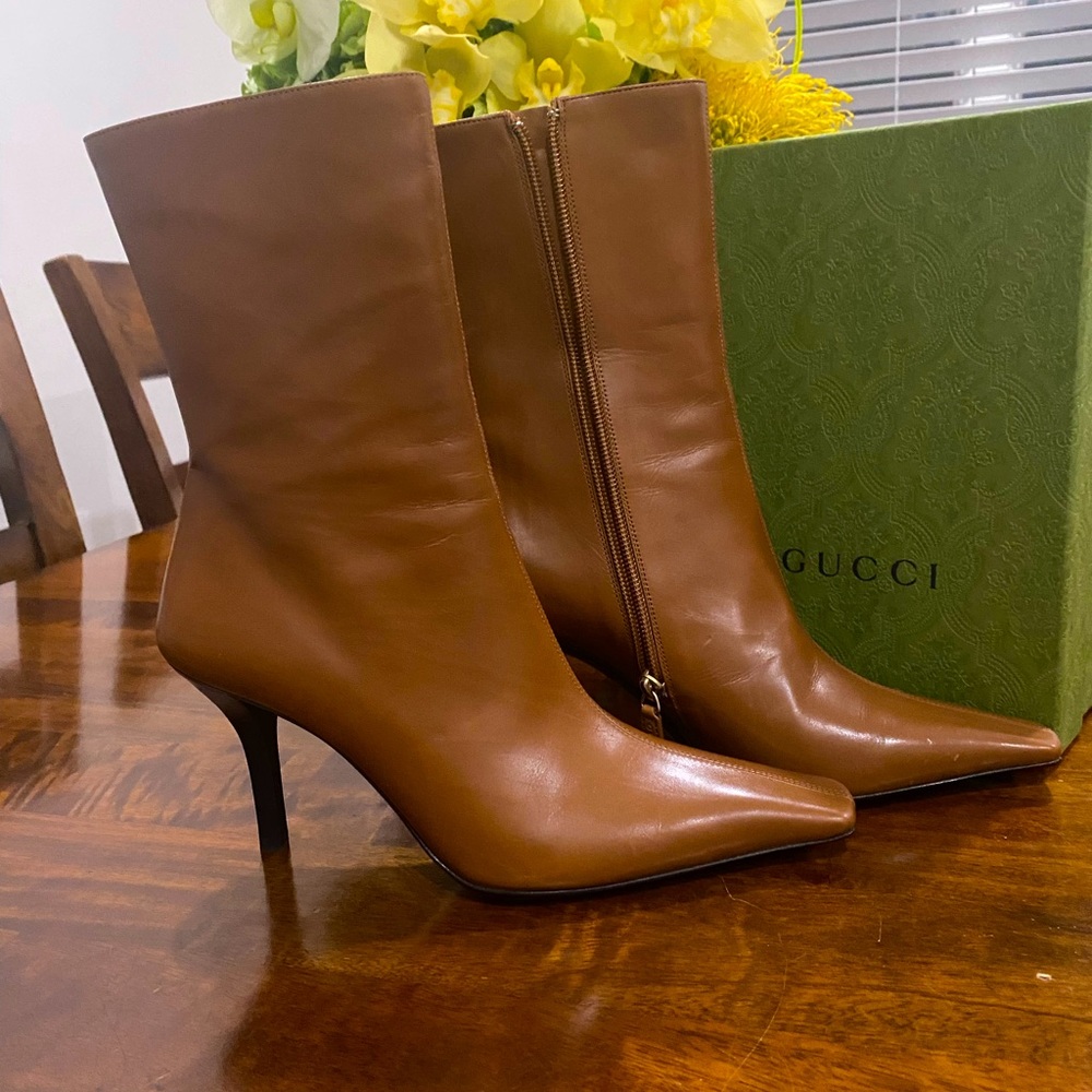 Gucci Marmont leather ankle boots - Picture 1 of 12